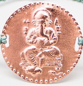 Ganesha Armband positiv Silber Rotgold plattiert Münze