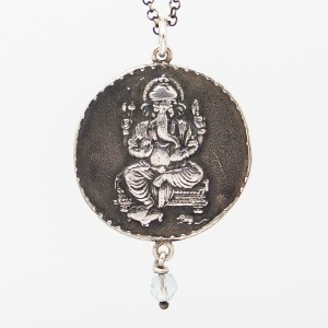 Ganesha Silber positiv geschwärzt Münze